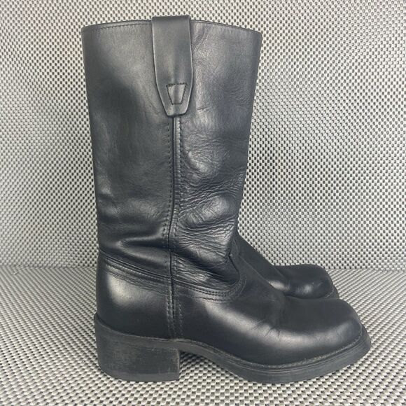 Durango Boots Womens Size 5.5 M Black Leather Square Toe Pull On Western Casual - Picture 1 of 12